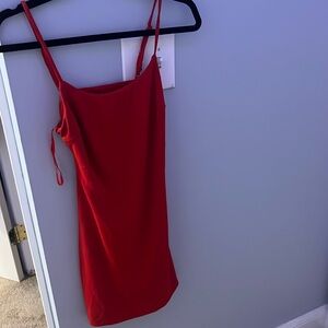 Red mini dress